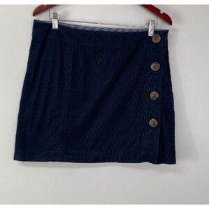 Vineyard Vines Navy Blue Corduroy Skirt Women's Size 14 Side Zip
